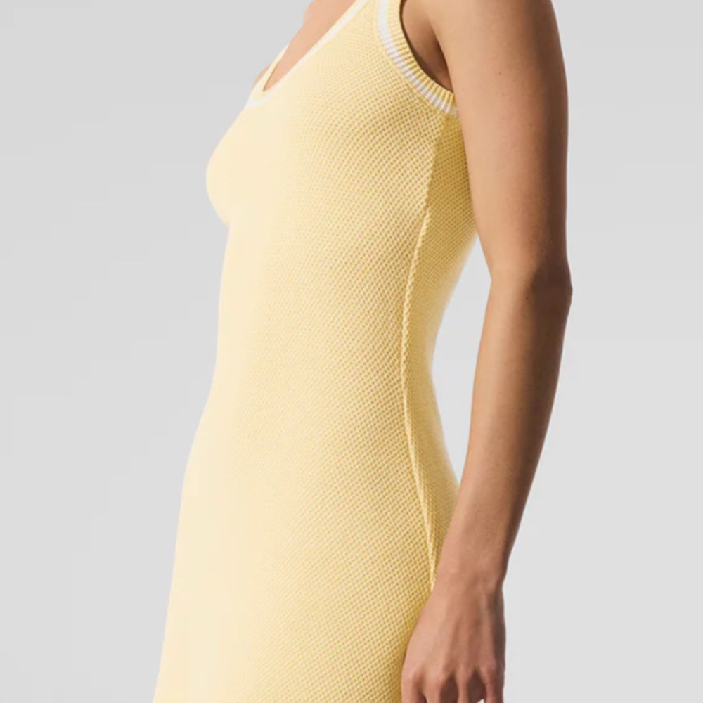 ALO Yoga Light Yellow Knit Mini Dress